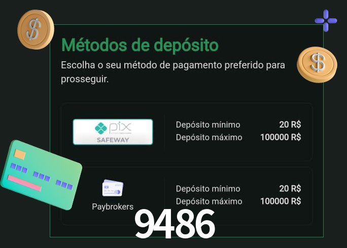 O cassino 9486 oferece uma grande variedade de métodos de pagamento